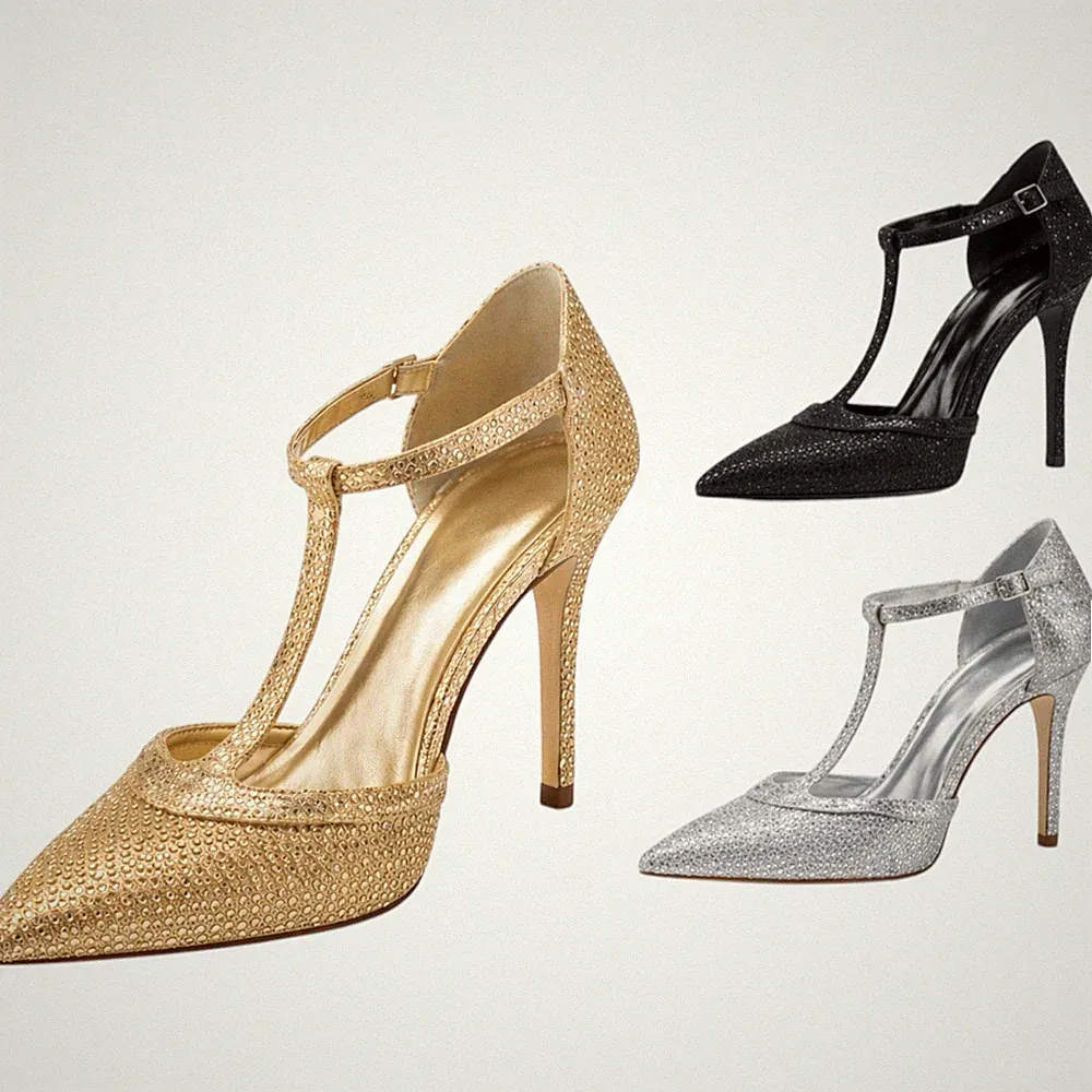 Elegante Jumex - Damen high heels Pumps Glitzer Schuhe - Tanz / Party Hochzeit