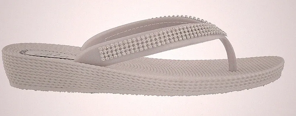 Ella Damen Frauen Sandalen Diamant niedriger Keilabsatz Sommer Strand Zehensteg Flip Flops