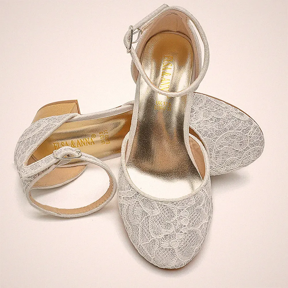 ELSA & ANNA® hochwertige Mädchen Prinzessin Schneekönigin Keilabsatz Party Schuhe Sandale WHT2102