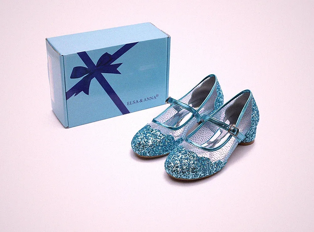 ELSA & ANNA® hochwertige Mädchen Prinzessin Schneekönigin Party Schuhe Sandalen SH2205-BLU