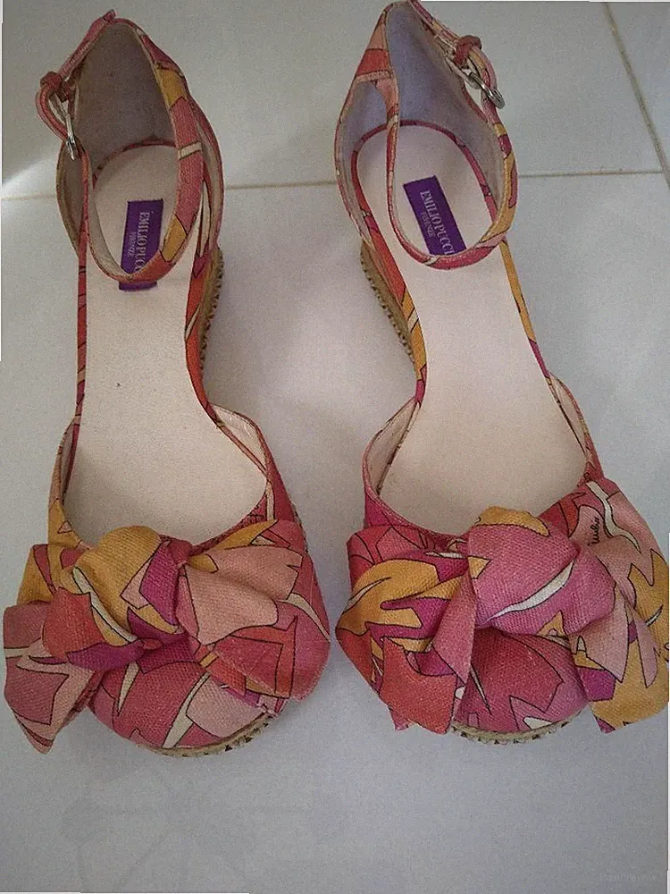 EMILIO PUCCI Espadrille Keilabsatz Sandalen unbenutzt rosa 37