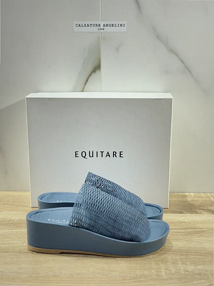 Equitaire Damen Sandale Bogdana Jeans Super Soft Keilabsatz, Blockabsatz EU 39