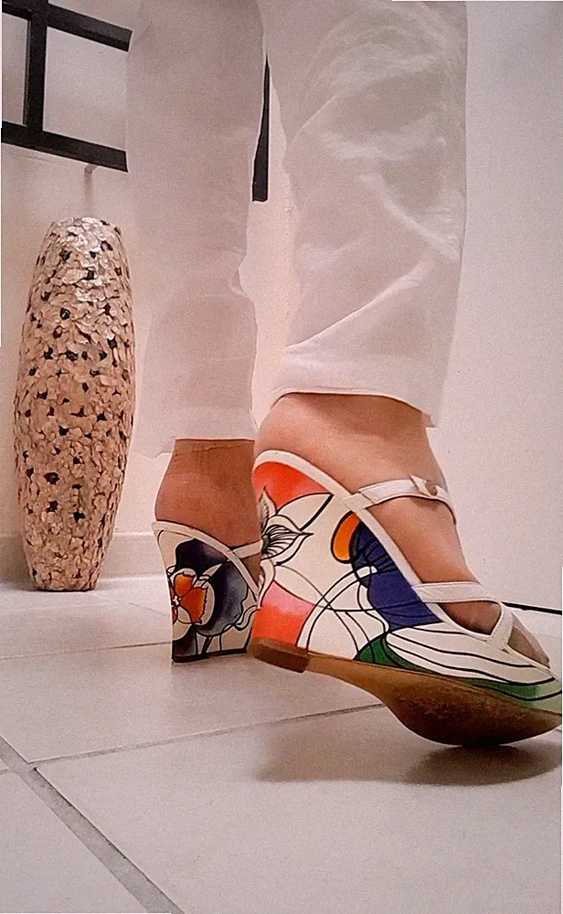 Escada Keilabsatz Weiss Gr 41 Multicolour