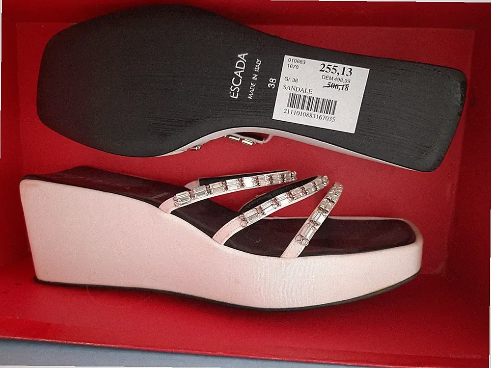 Escada SANDALEN Damen 39 Leder, Strass neu pumps Vintage