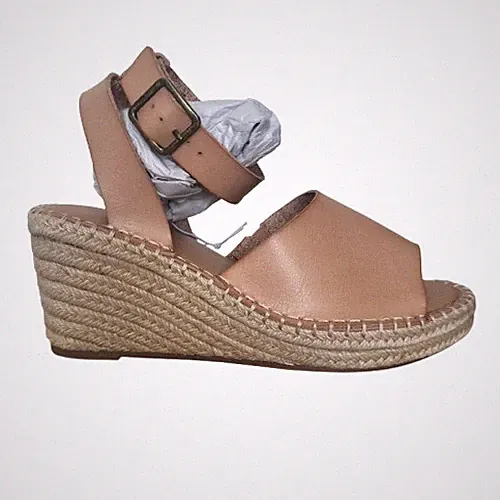 Espadrille Keilabsatz Sandalen Damen Beige Größe UK 5,5 EU 38,5 Plateau High Heels