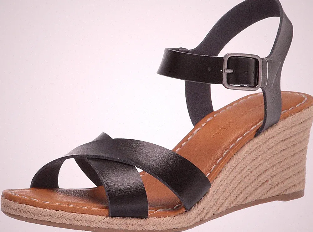 Espadrille-Sandale Damen Schwarz Keilabsatz 42 EU Amazon Essentials