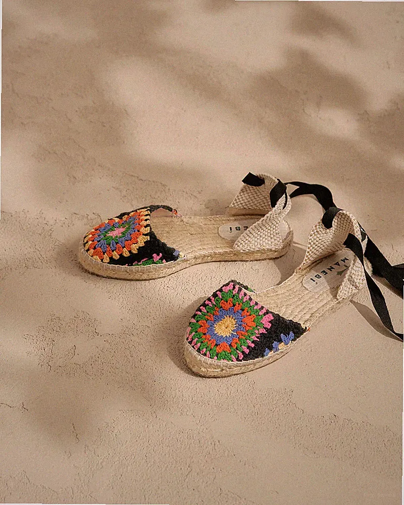 Espadrilles Valenciana Manebi mit Schnürung aus Baumwolle Crochet Fantasie