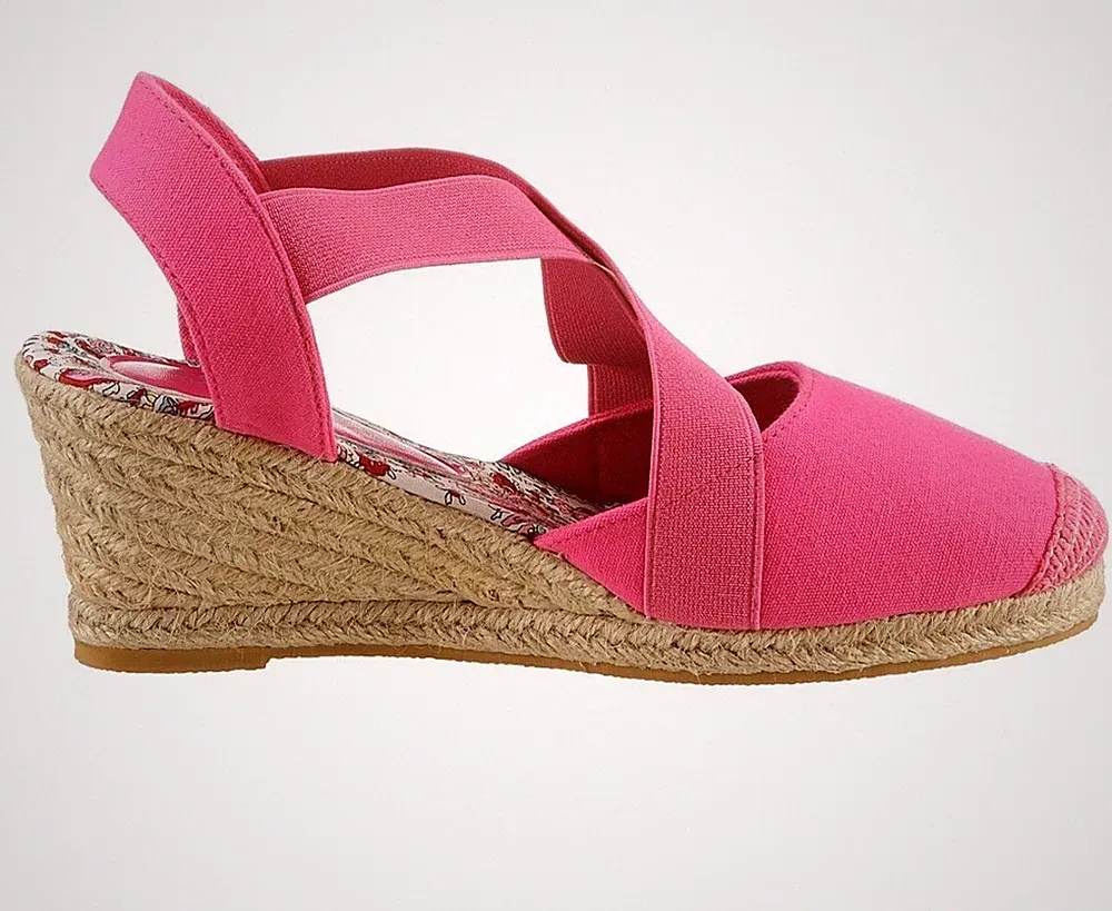Espandrillos Keilabsatz Pink 38 Sandale Wedges Gummizug