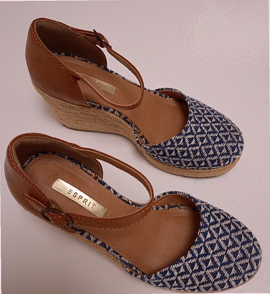 Esprit Keilsandalette, Gr. 36, 1 x getragen, braunes, echtes Leder, Neuw.!
