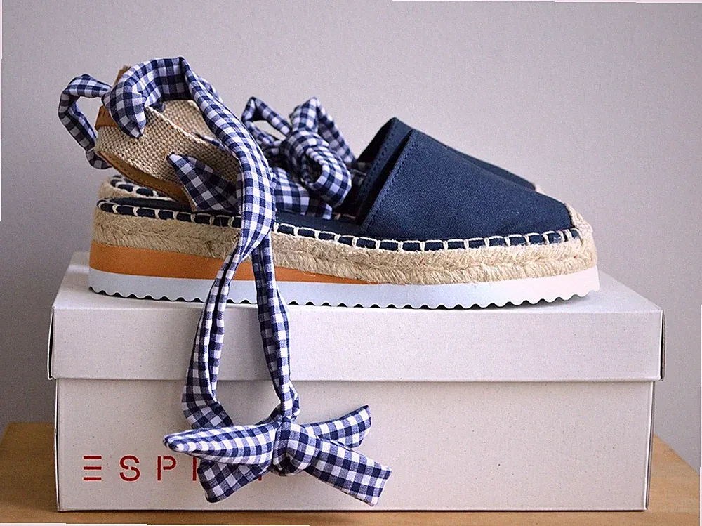 ESPRIT SANDALEN DAMEN PLATEAU ESPANDRILLES BLAU GR. 38 NEU!