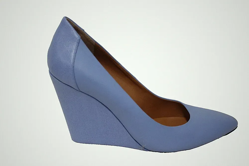 Fendi Schuhe blau Leder Keilabsatz spitz zulaufend Pumps Schuhe EU39 UK6 UVP450