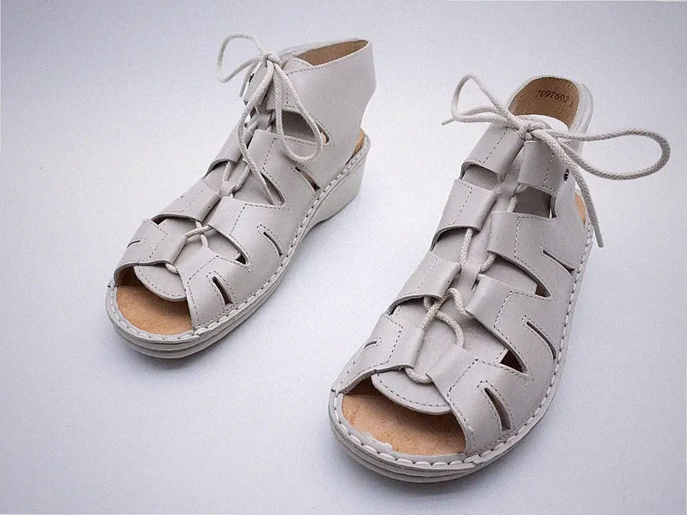 Finn Comfort Damen Sandalette Sommerschuhe Leder Beige Gr. 37 EU Art. 40719-56