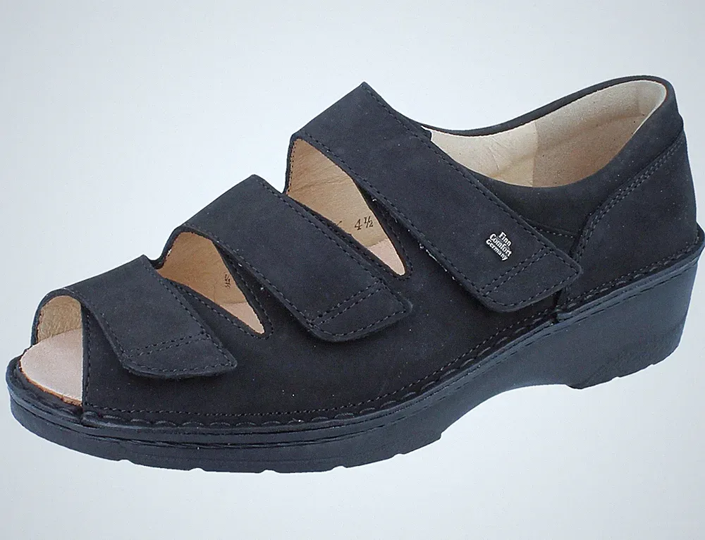 FINN COMFORT Ischia Damen Sandale schwarz Nubukleder