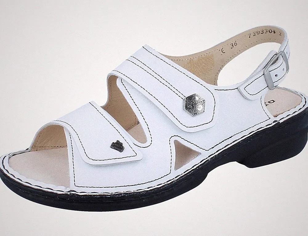 FINN COMFORT Milos Damen Sandale weiss Glattleder