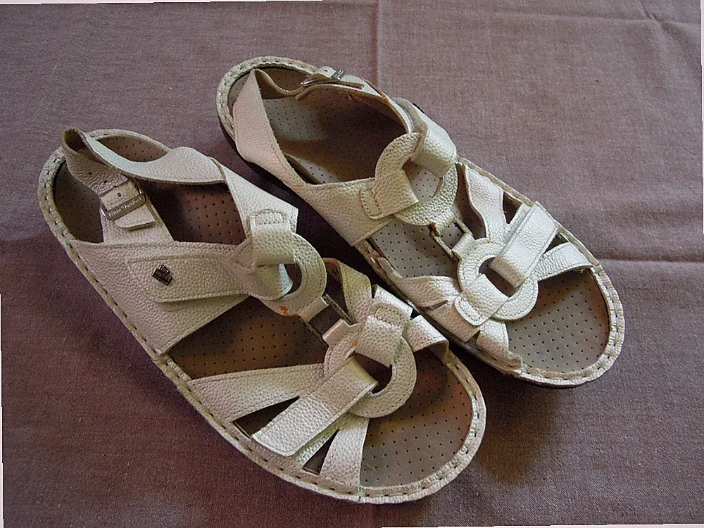 FINN COMFORT Sandalen 40 Weiß für Einlagen Leder Innenlänge ca 26 cm
