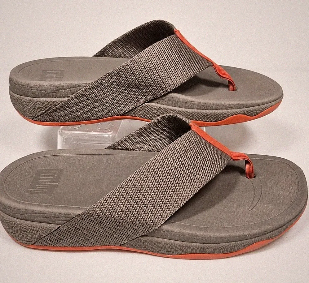 FitFlop Damen-Sandalen Größe 6 grau orange Zehensteg
