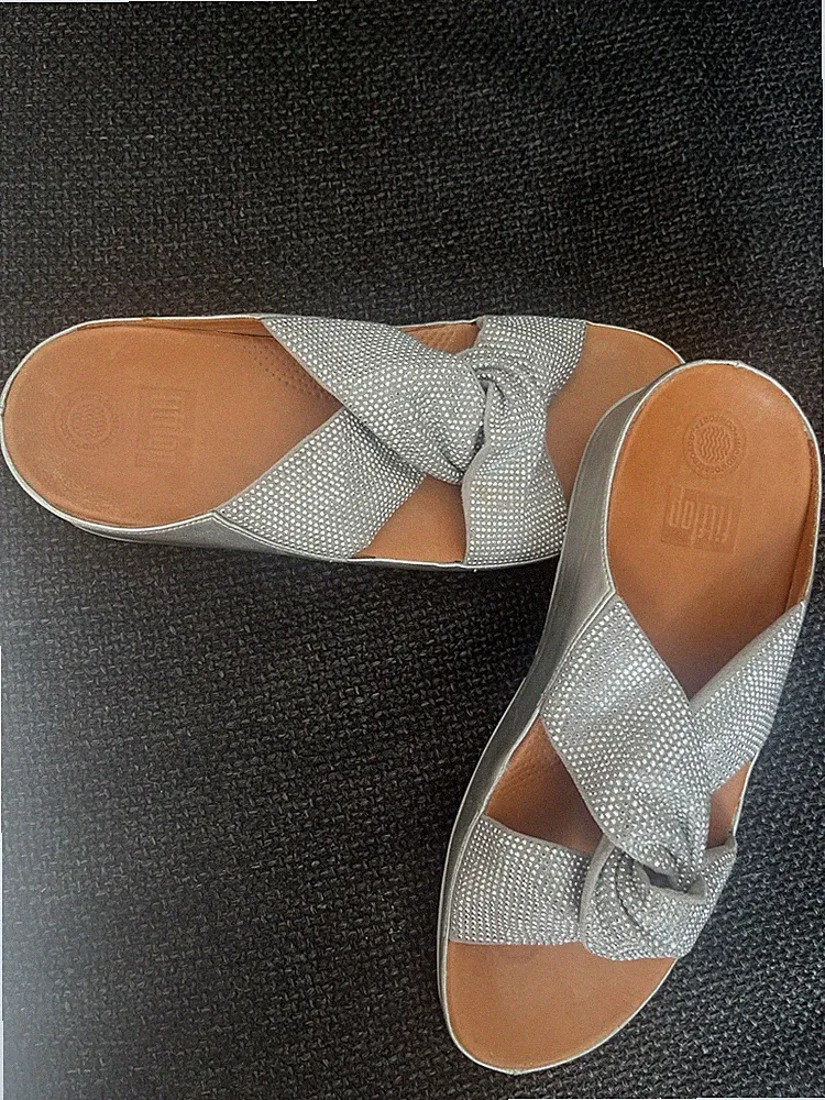 Fitflop EU 42 UK 8 Silber Crystal Slide Pantoletten