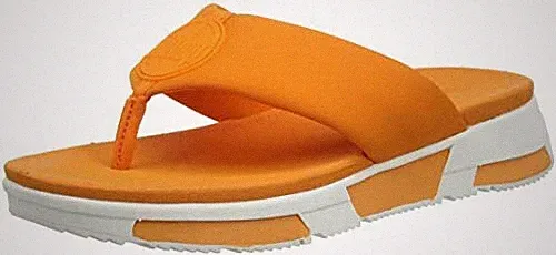 FITFLOP GRÖSSE 5 6 6,5 8 SPORTLICH LOGO ORANGE WEISS KOMFORT SANDALEN FLIP FLOPS NEU MIT ETIKETT