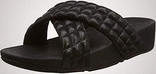 FITFLOP GRÖSSE 6 9 LULU GEPOLSTERTE SHIMMY SLIDE ECHTES WILDLEDER SCHWARZE SANDALEN FLIP FLOPS