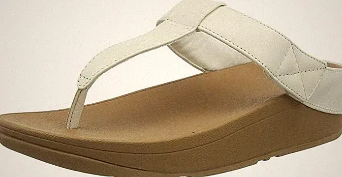FITFLOP GRÖSSE 7 41 MINA STONE CREME VERSTELLBAR LEDER TANGA TONING FLOPS NEU