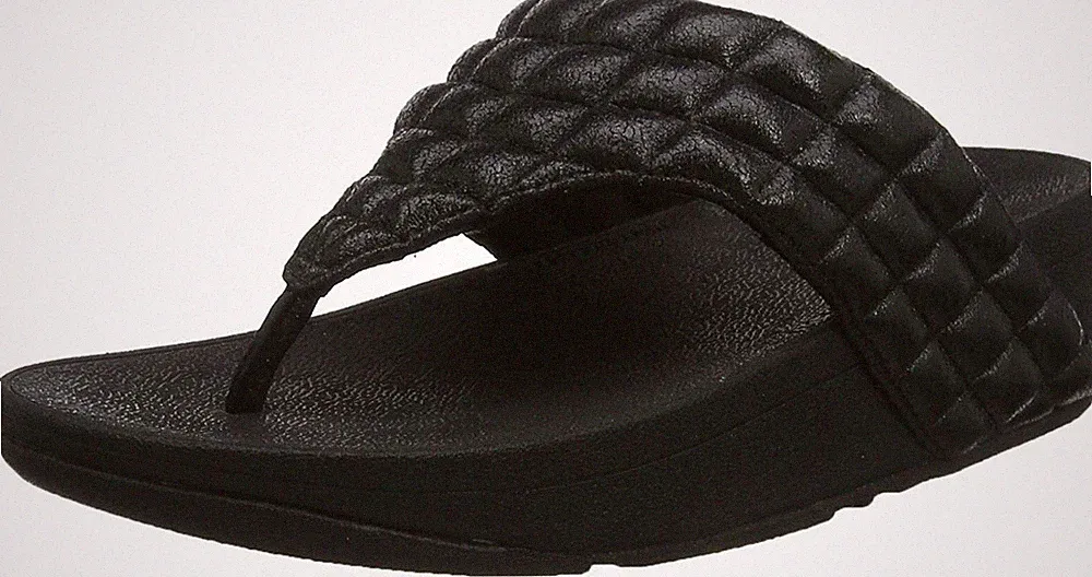 FITFLOP GRÖSSE 7 8 LULU GEPOLSTERTE SHIMMY WILDLEDER SCHWARZ TONISIERENDE SANDALEN FLIP FLOPS NEU