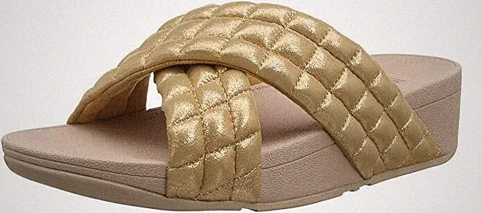 FITFLOP LULU GEPOLSTERTE SHIMMY SLIDE WILDLEDER ROSEGOLD SANDALEN FLIP FLOPS GRÖSSE 3-9