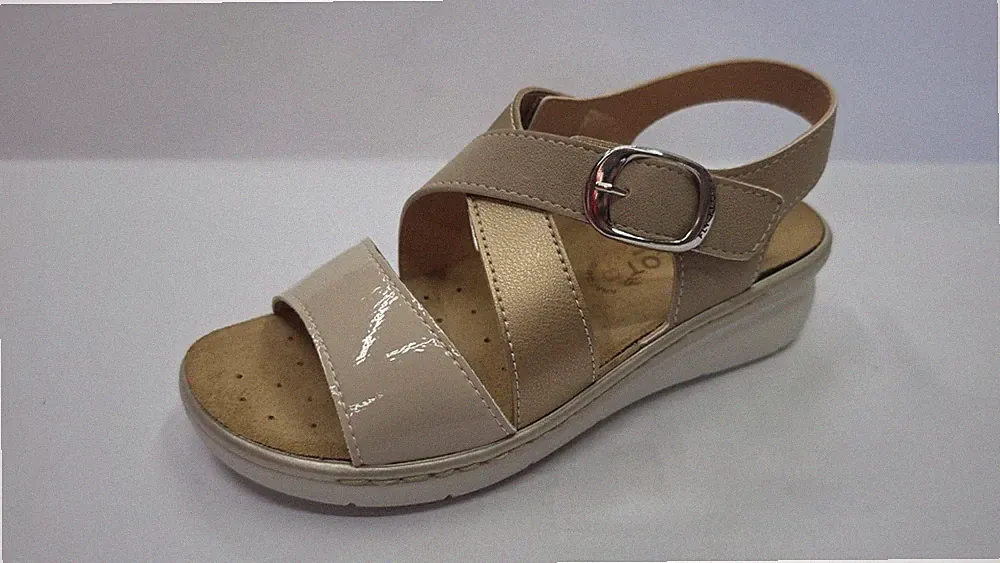 Fly Flot Sandalen Damen aus Ecopelle mit herausnehmbarer Einlage 3009 Beige