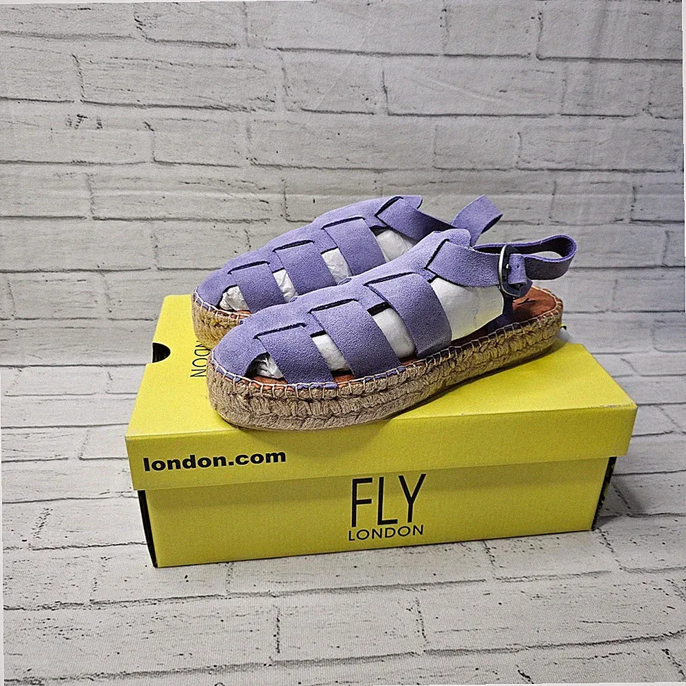Fly London Damen-Espadrilles PAWI524FLY violett Wildleder Fersenriemen UK 7