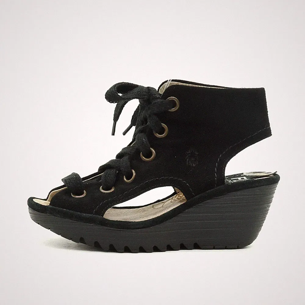 Fly London Damen Sandalen EU 38 Schwarz Sandaletten