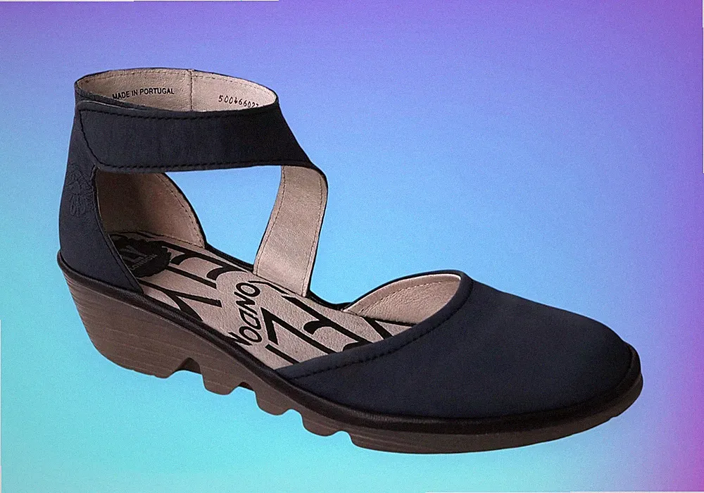 FLY LONDON "Piat" Riemen Keilabsatz Sommer Schuhe Gr.41 - Lederschuhe - Pumps