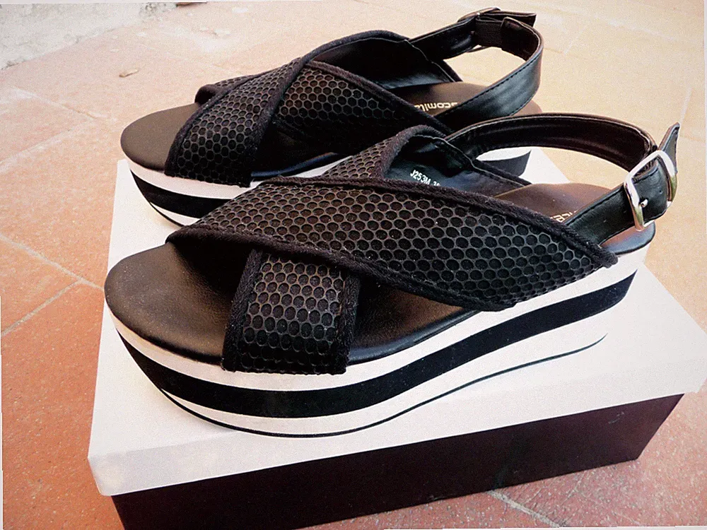 Francesco Milano 35 Plateau Sandalen - Sport Flatform Sandals Made in Italy