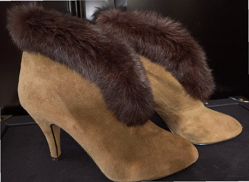FRANCO FONTANA Italia Damen Stiefelette Gr. 40 Wildleder Echt Pelz wie NEU!!