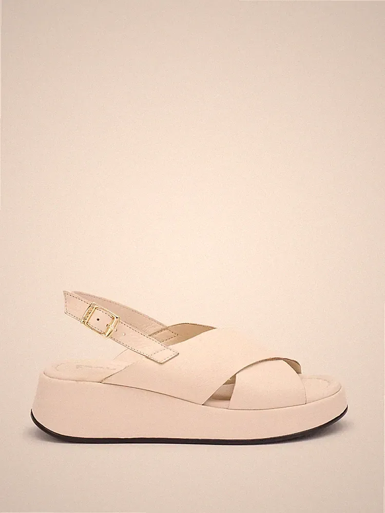 Frau Damen Plateau Sandalen Leder