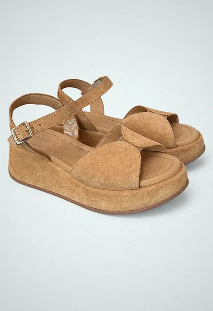 Frau Damen Plateau Sandalen Wildleder