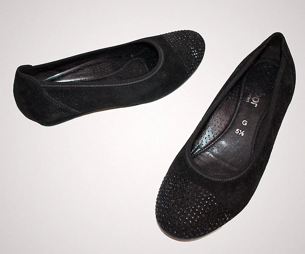 GABOR COMFORT BALLERINAS PUMPS KEILABSATZ STRASS GLITZER UK5,5 EU38 -G #11-JK#