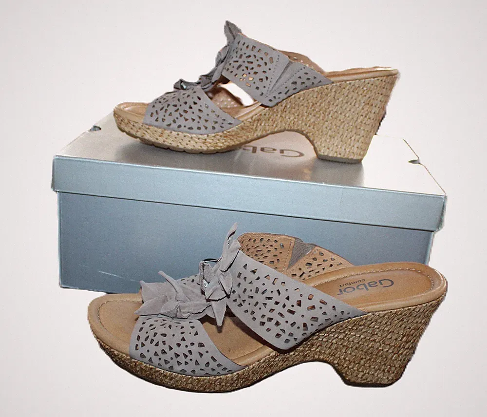 Gabor Comfort Keilabsatz-Pantolette Gr. 40 Leder