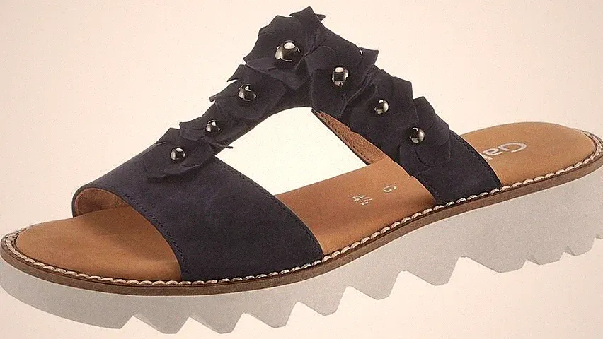 Gabor comfort Sandalen, Damen Wildleder Pantoletten 22.704.36 Gr. 36 dunkelblau