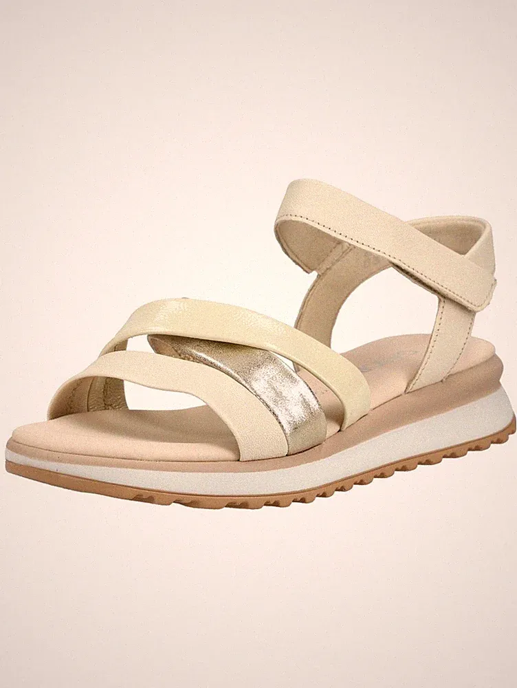 Gabor Comfort Sandalen Glattleder Keilsandalette , Gr. 39 , Vanille