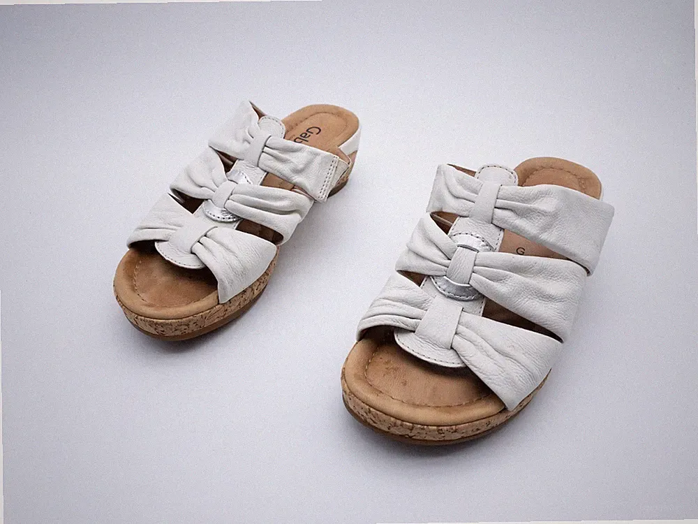 Gabor Damen Pantolette Sandale Sommerschuh Halbschuh weiß Gr 37 EU Art 28076-10