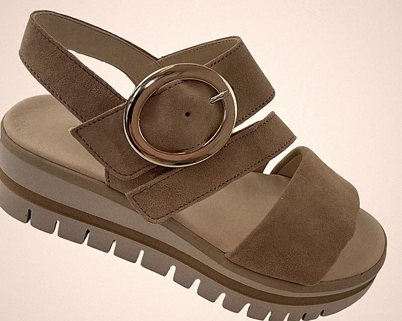 Gabor Damen Plateau Sandale 84.627.14 Samtchevreau sand, Best Fitting