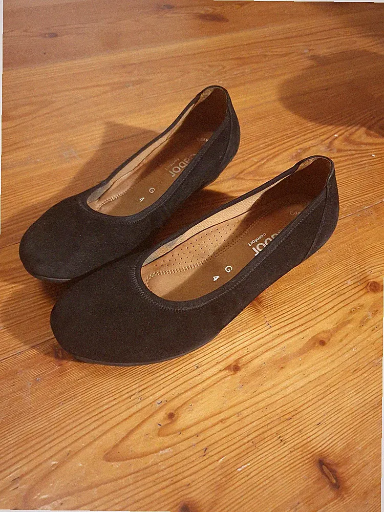 Gabor Damen Pumps Ballerina Absatzschuhe Keilabsatz Leder Schwarz Weite G Gr 4 J