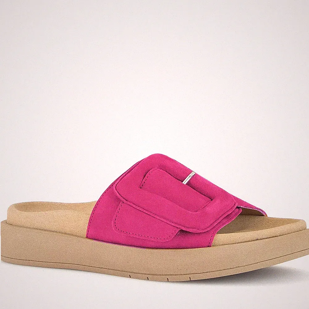 Gabor Damen Rosa Wildleder Keilabsatz Pantoletten Peeptoe Freizeit 63751-10