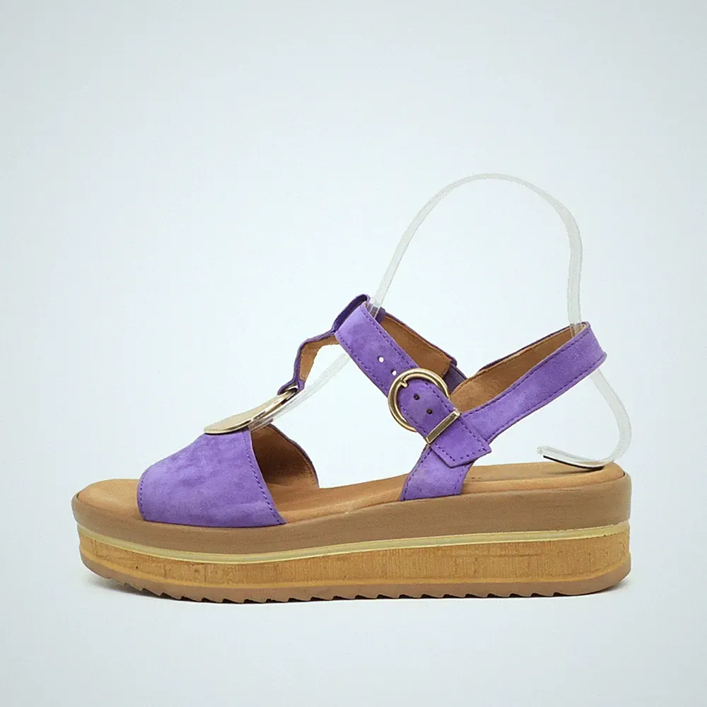 Gabor Damen Sandale EU 37 Riemchensandale Lila Bequeme Sohle Komfort