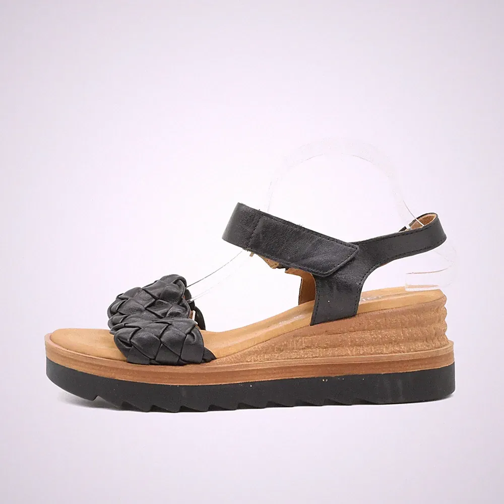 Gabor Damen Sandale EU 41 Comfort Schwarz Leder Weiches Fußbett Sandalen