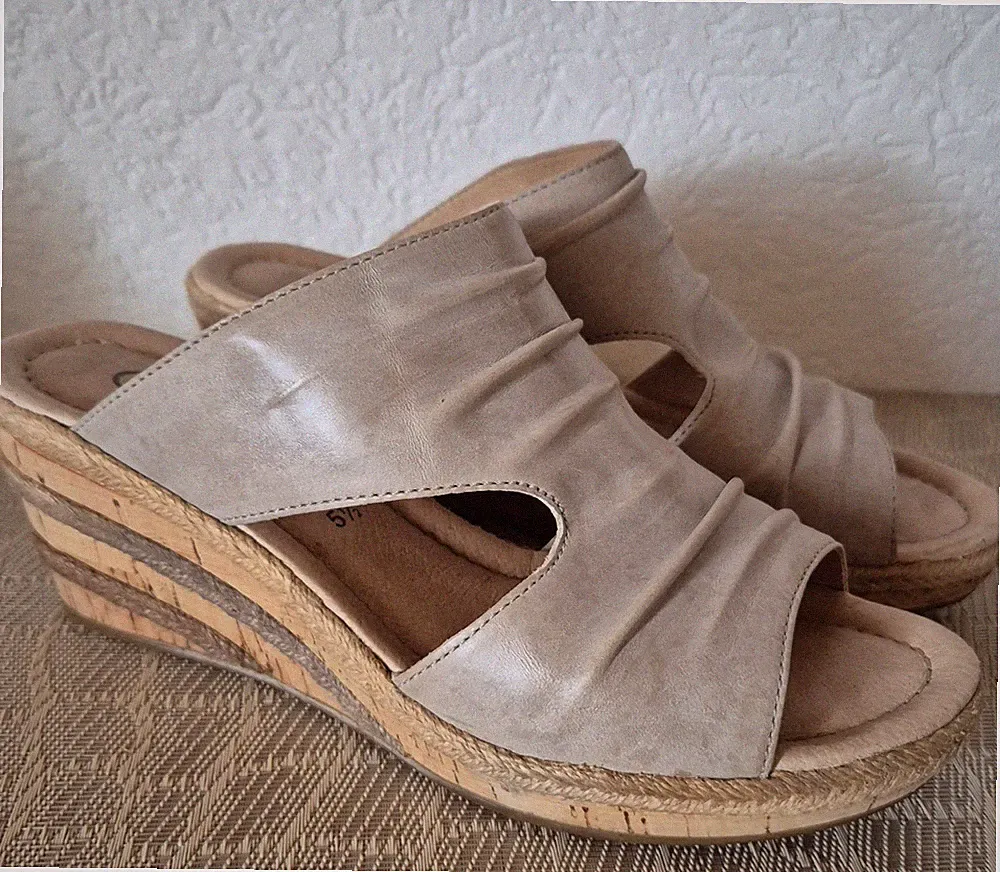 Gabor Damen Sandale Pantolette Sommerschuhe Leder Gr. 39 EU 5,5