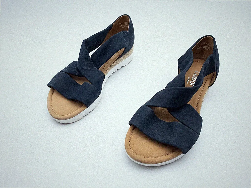 Gabor Damen Sandale Sommerschuh Halbschuh Leder blau Gr 36 EU Art 39013-30