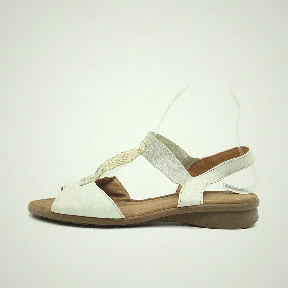 Gabor Damen Sandalen EU 39 Gabor-Komfort Weiß Leder Komfort Freizeit T-Spangen