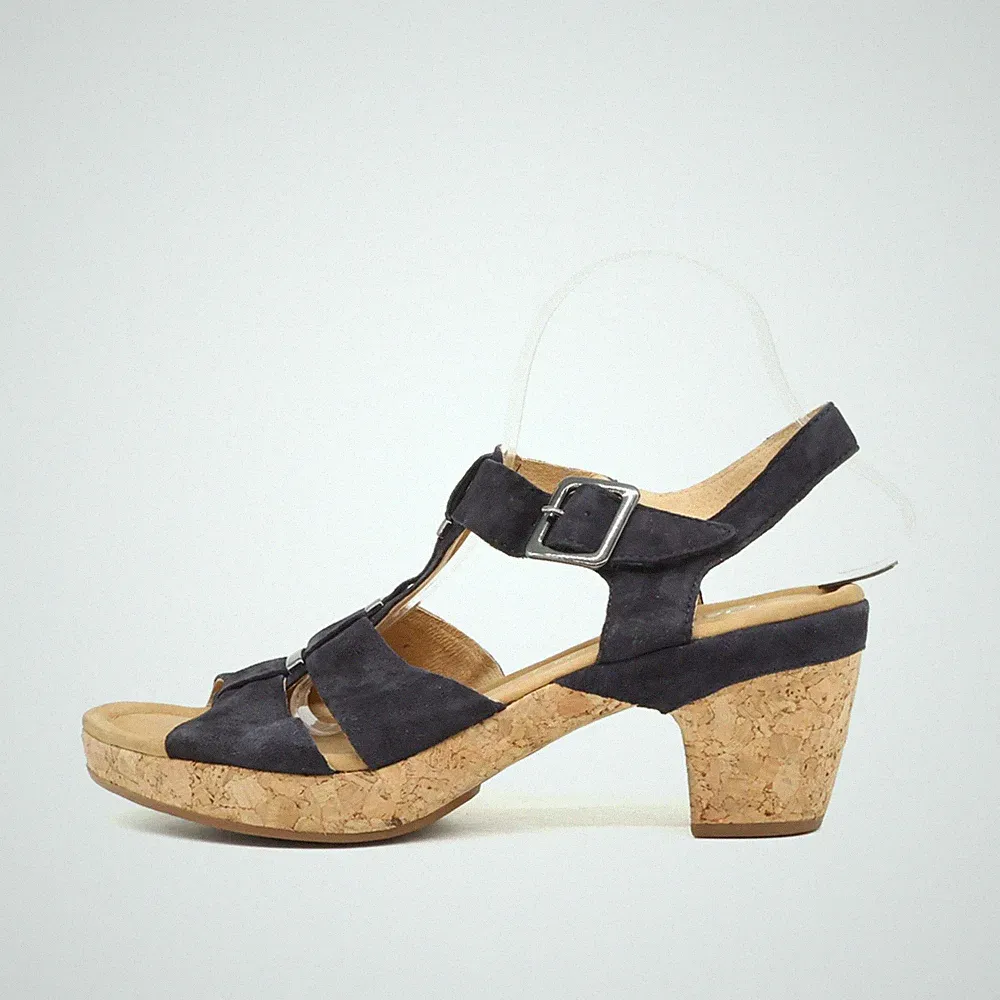 Gabor Damen Sandalen EU 41 7 1/2 G Schwarz Weiche Innensohle Komfort