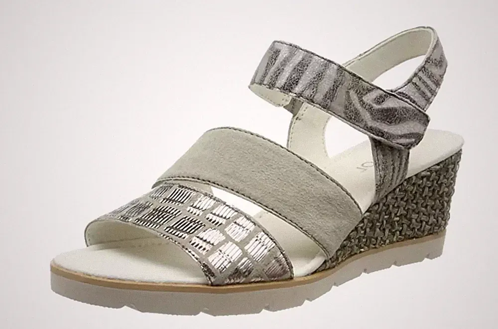 Gabor Damen Sandalen UK 7 EU 40,5 Keilabsatz Touch Close Knöchelriemen Sommer