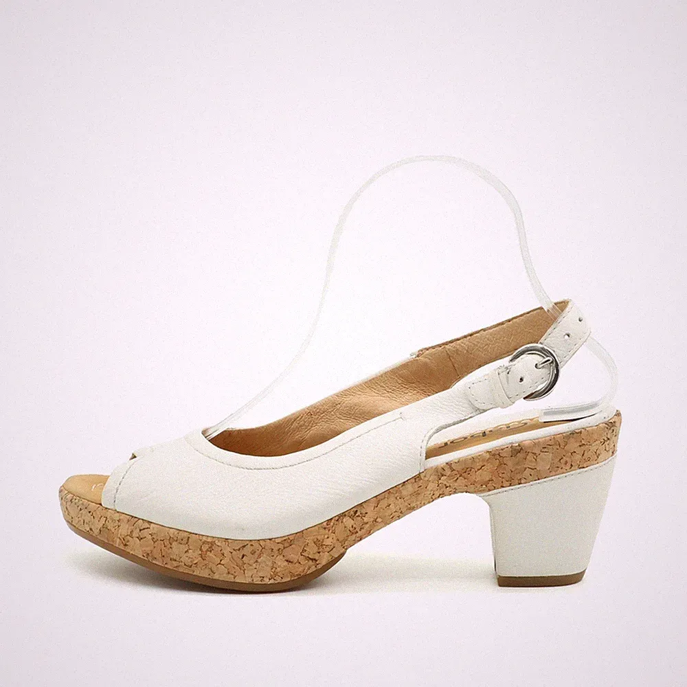 Gabor Damen Sandalette EU 38 5 1/2 Weiß Leder Atmungsaktiv Komfort Sandalen